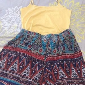 Rayon peacock colored drawstring shorts